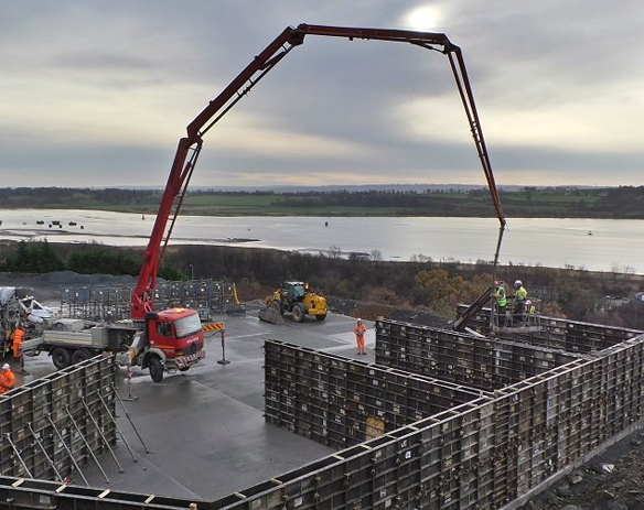 Mabey Hire formwork on site with crane