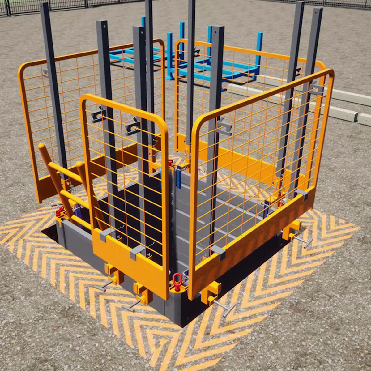 Mabey Hire modular aluminium panel (MAP) box 4 side with edge protection