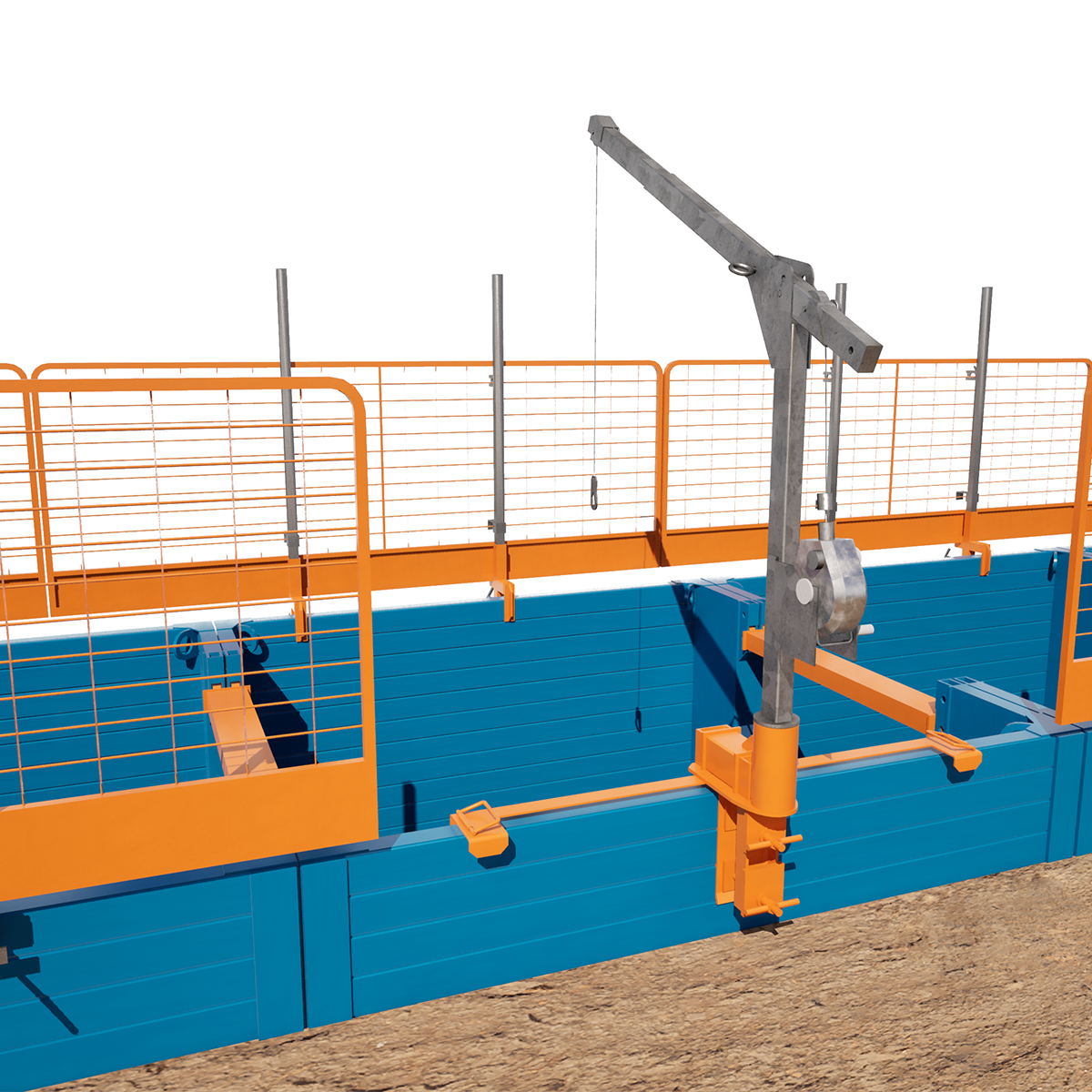 Mabey Hire excavation fall arrest and rescue system box davit