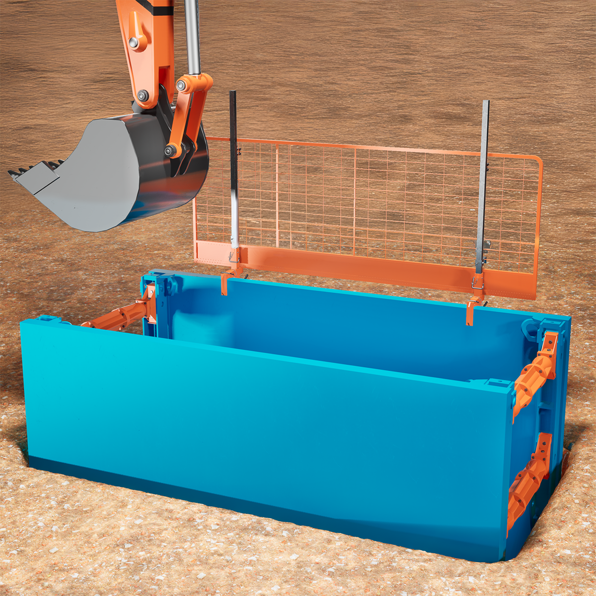 Mabey Hire edge protection system with box