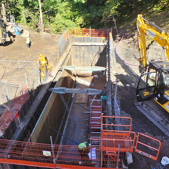 cofferdam excavation dalmore mill