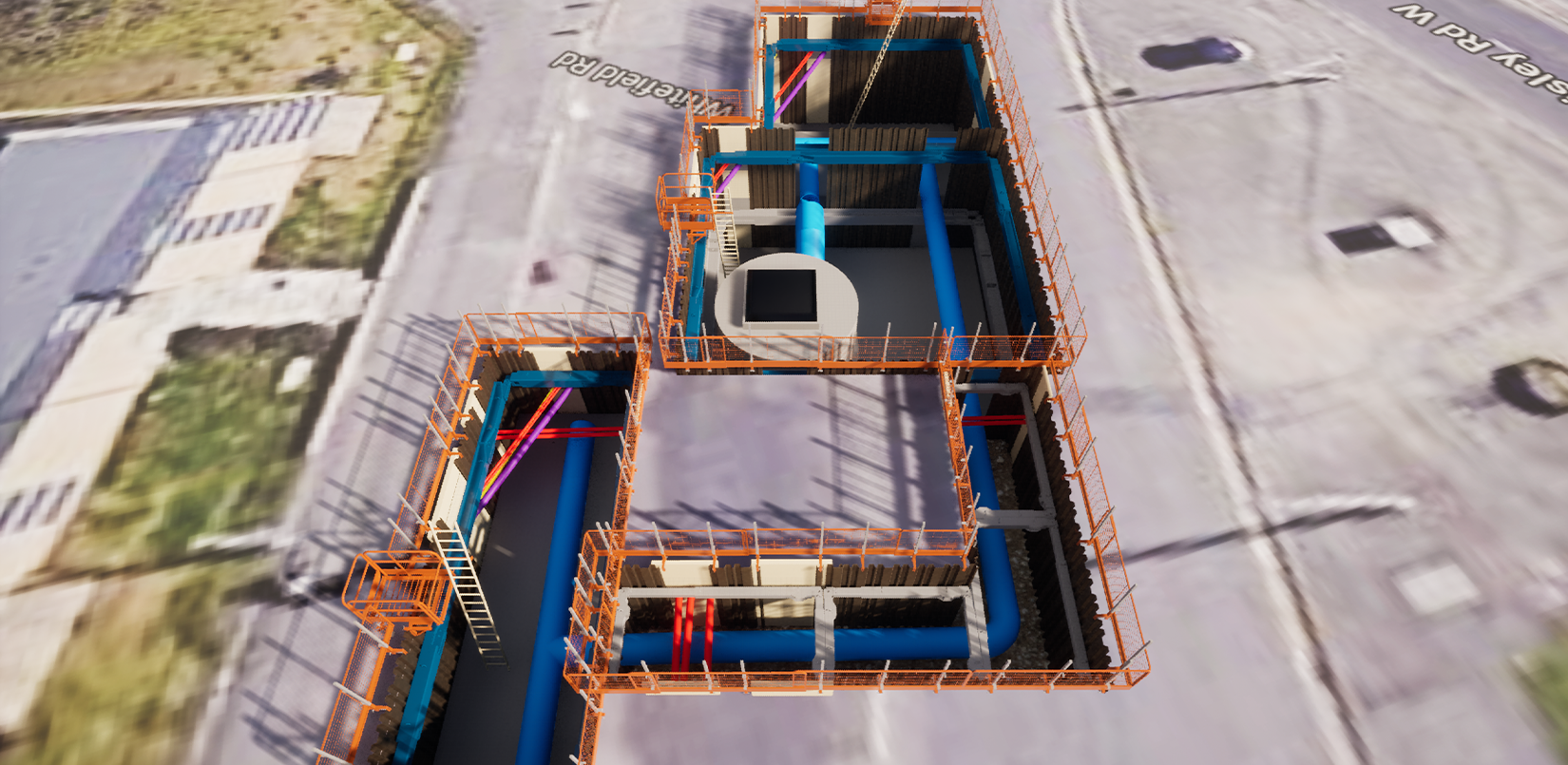 EVE platform and temporary works to help install a new trunk main, boosting Scottish Water’s supply resilience