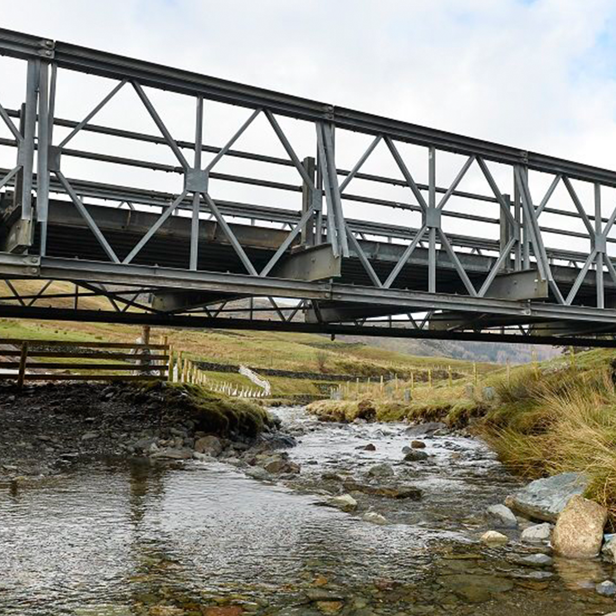 Mabey Hire compact 200 panel bridge over river