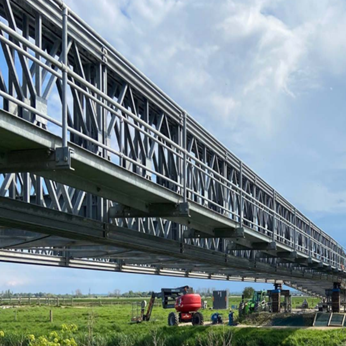 Mabey Hire MU bridge on site over field
