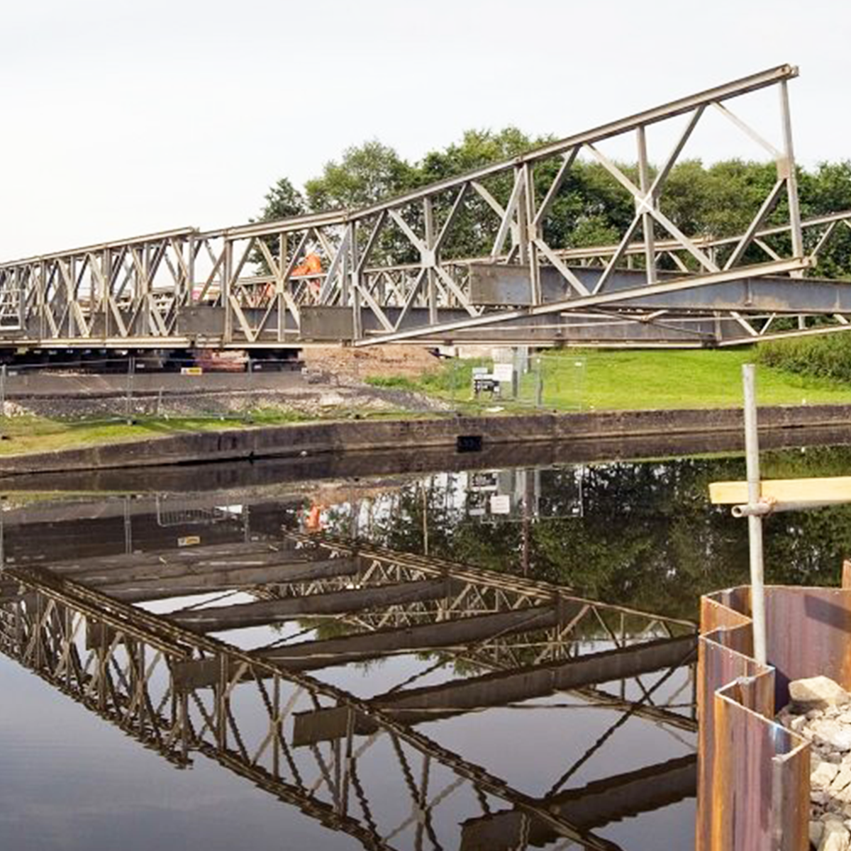 Mabey Hire MU bridge on site over water