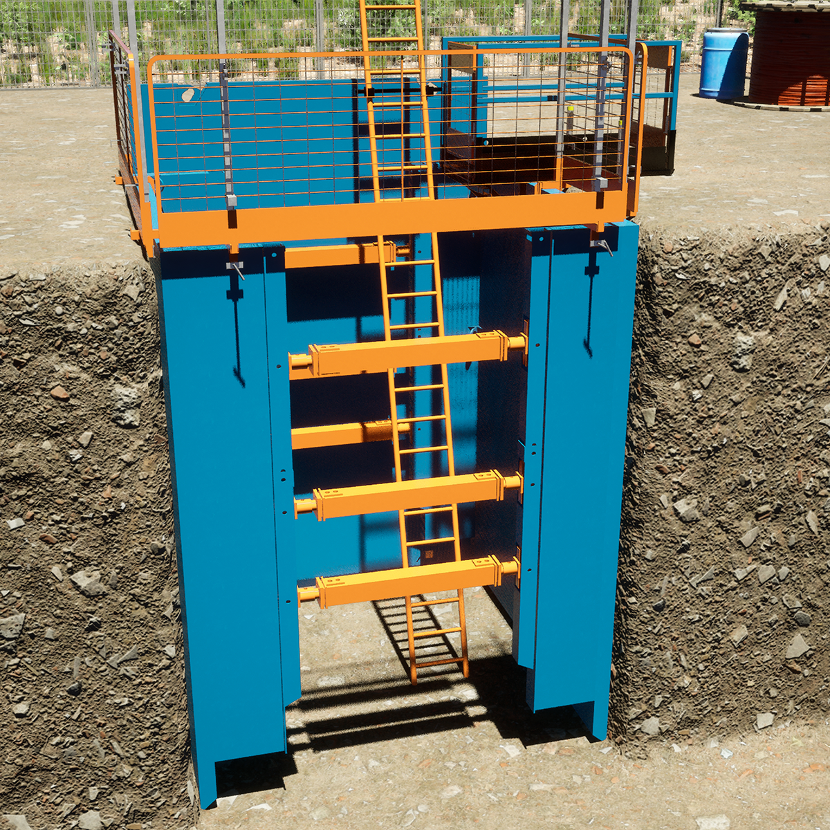 Mabey Hire manhole box in the ground