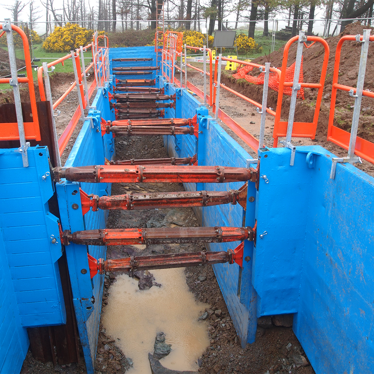 Mabey Hire trench box on site in the ground
