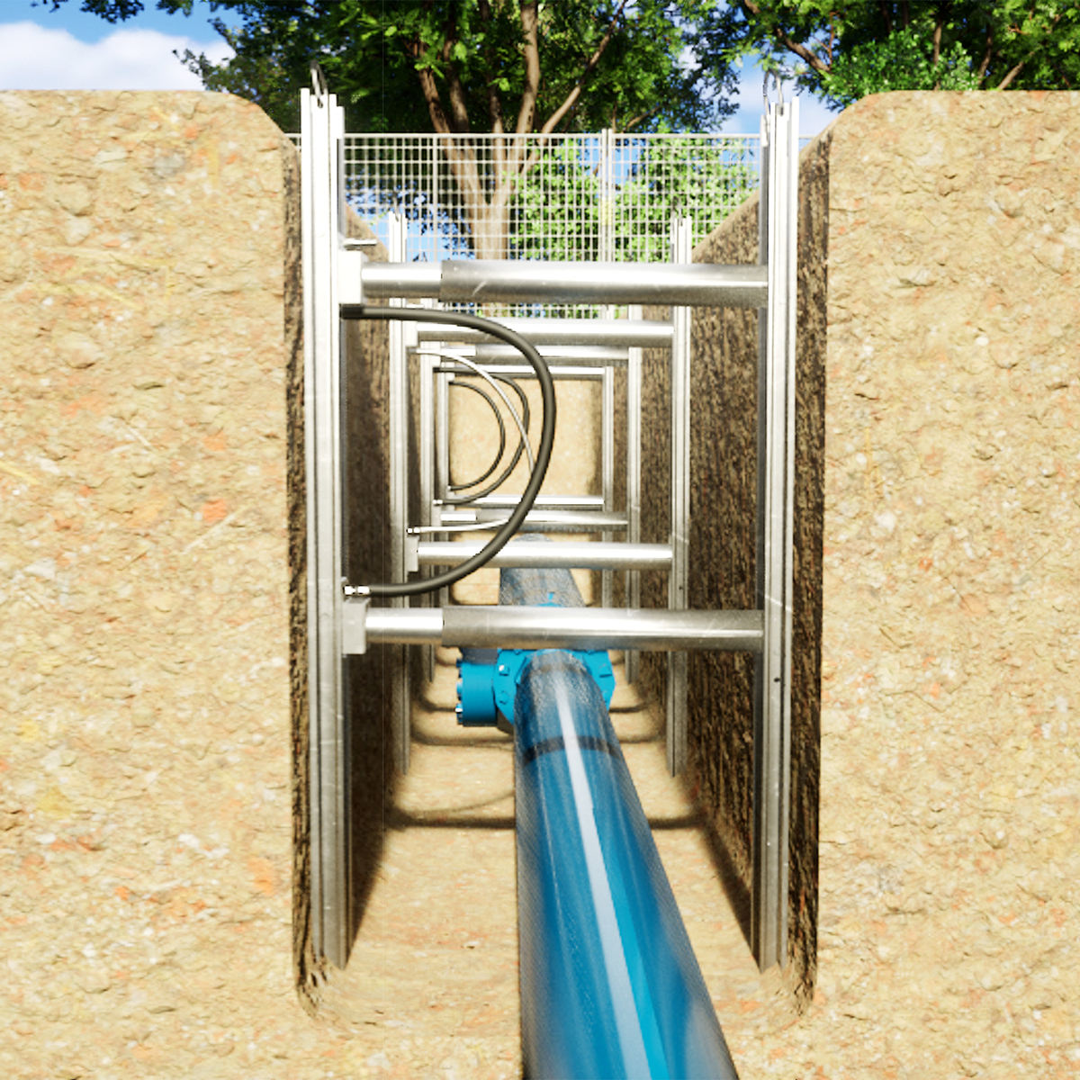 Mabey Hire vertishore lightweight shoring under ground