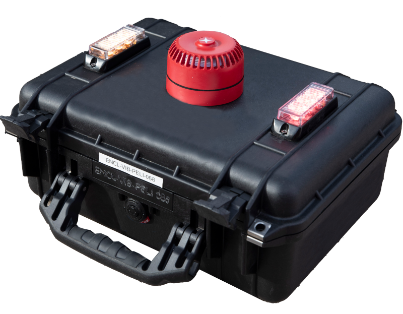 Mabey Hire portable vibration monitor in case