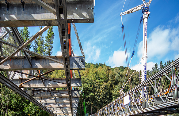 Reconnecting a village after flooding washes away bridge