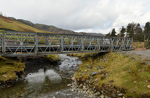 Temporary bridges reconnect flood hit Cumbria